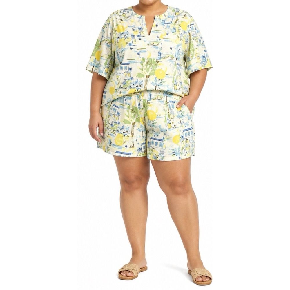 Women's SUGAR LIPS Dress Size 3 X-Large Multicolored Floral Short Sleeve